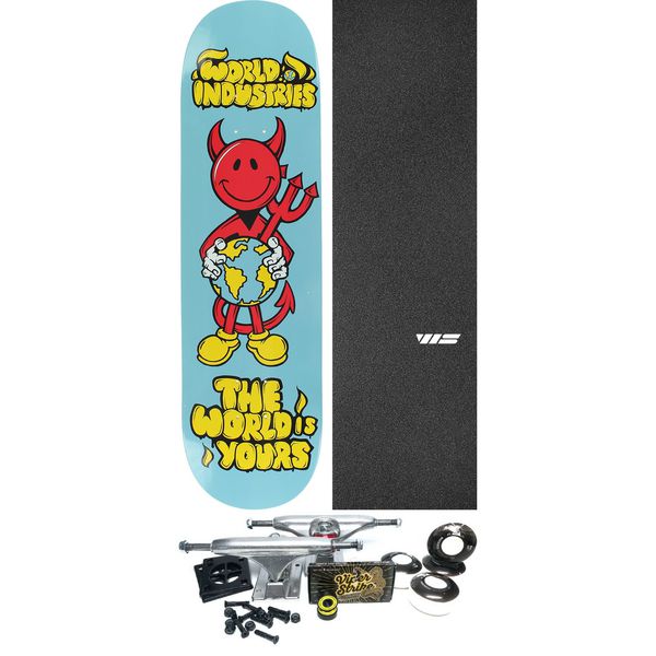 World Industries Skateboards Devil Man The World Skateboard Deck - 8.38" x 32" - Complete Skateboard Bundle